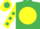 Emerald Green, Yellow disc, Yellow sleeves, Emerald Green spots, Emerald Green cap, Yellow disc