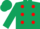 Dark Green, Red spots, Dark Green sleeves