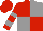 Red and Grey (quartered), hooped sleeves