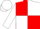 Red and White (quartered), White sleeves and cap