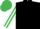 Black, White and Emerald Green striped sleeves, Emerald Green cap