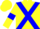 Yellow, Blue cross belts and armlets, Yellow cap