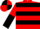 RED & BLACK HOOPS, halved sleeves, quartered cap