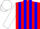 Red and Blue stripes, White sleeves and cap