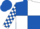 Royal Blue and White (quartered), checked sleeves, Royal Blue cap