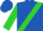Royal Blue, Lime Green Sash, Lime Cuffs on Sleeves