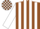 Brown and White stripes, White sleeves, check cap
