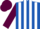 Royal Blue and White stripes, Maroon sleeves and cap