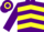 PURPLE & YELLOW CHEVRONS, purple sleeves, hooped cap