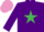 Purple, Emerald Green star, Mauve cap