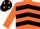 ORANGE & BLACK CHEVRONS, black cap, orange spots