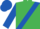 EMERALD GREEN, royal blue sash, sleeves & cap