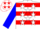 White, Red Hoops, White Stars on Blue Sleeves