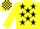 YELLOW, black stars, yellow sleeves, check cap