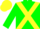 Green, yellow cross belts, yellow cap