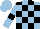 Light Blue and Black check, Light Blue sleeves, Black armlets, Light Blue cap