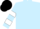 LIGHT BLUE, light blue & white hooped sleeves, black cap