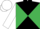 BLACK & EMERALD GREEN DIABOLO, white sleeves & cap