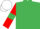 Emerald Green, Red sleeves, Emerald Green armlets, White cap