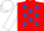 Red, Royal Blue stars, White sleeves and cap