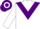 WHITE, purple chevron, hooped cap