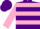 Purple, pink 'S' on back, pink hoops & cuffs on sleeves