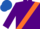 Purple, Orange sash, Royal Blue cap