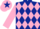 DARK BLUE & PINK DIAMONDS, pink sleeves, pink cap, dark blue star