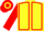 Yellow, Red seams and sleeves, Red and Yellow hooped cap