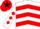 White, Red chevrons, diamonds on sleeves, Red cap, Black star