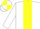 WHITE, yellow panel, quartered cap