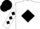 White, black diamond, black diamonds on sleeves, black cap