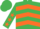 Emerald Green, Orange chevrons, Emerald Green sleeves, Orange stars, Emerald Green cap
