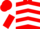 Red, White Chevrons, White and Red Halved Sleeves, Red Cap