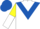 White, Royal Blue chevron, Yellow and White halved sleeves, Royal Blue cap