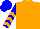 Orange, Blue Sleeves, Orange Chevrons, Blue Cap