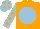 Orange, Light Blue disc, Light Blue sleeves, Orange spots and spots on cap