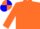 ORANGE, BLUE and BROWN quartered cap