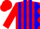 Red & Blue Stripes, Blue Diamonds on Red Sleeves