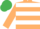 Beige, White hoops, Emerald Green cap