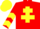 Red, Yellow Cross of Lorraine, chevrons on sleeves, Yellow cap