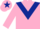 Pink, Dark Blue chevron and star on cap
