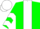 Green, White Panel, White Chevrons on Sleeves, Green and White Cap