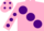 PINK, large PURPLE spots, PINK sleeves, PURPLE spots, PINK cap, PURPLE spots