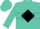 Turquoise, black diamond hoop, black diamond 'L' on back
