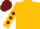 Gold, Burgundy Emblem, Burgundy Diamonds on Sleeves, Burgundy Cap