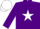Purple, white star, white band on sleeves, white cap