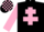 BLACK, pink cross of lorraine, pink sleeves, black armlet, check cap