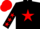 Black, Red star, stars on sleeves, Red cap