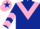 DARK BLUE, PINK chevron, chevrons on sleeves, PINK cap, DARK BLUE star